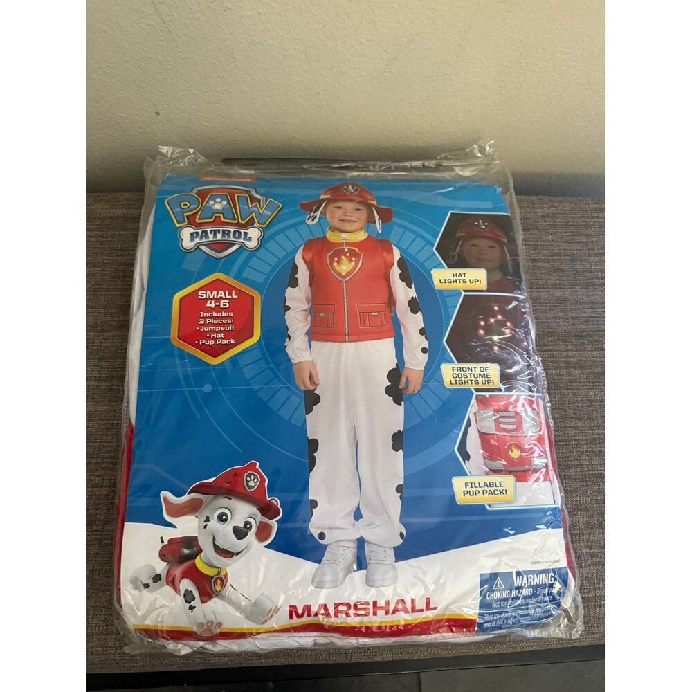 New Kids Nickelodeon Paw Patrol Marshall Costume Size Small Ages 4-6